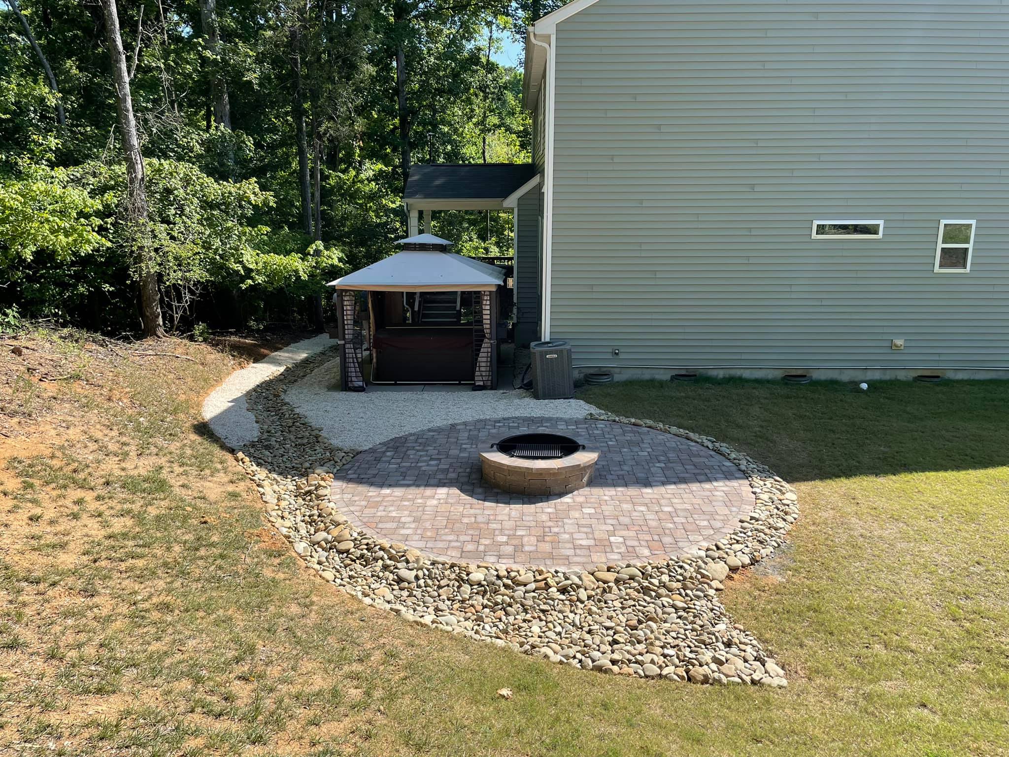 Fire Pit Paver Patio Island