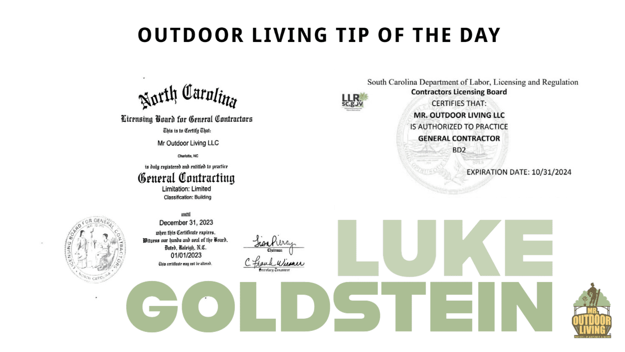 Outdoor Living Tip of the Day – Luke Myron Goldstein GM for Mr. Outdoor Living®