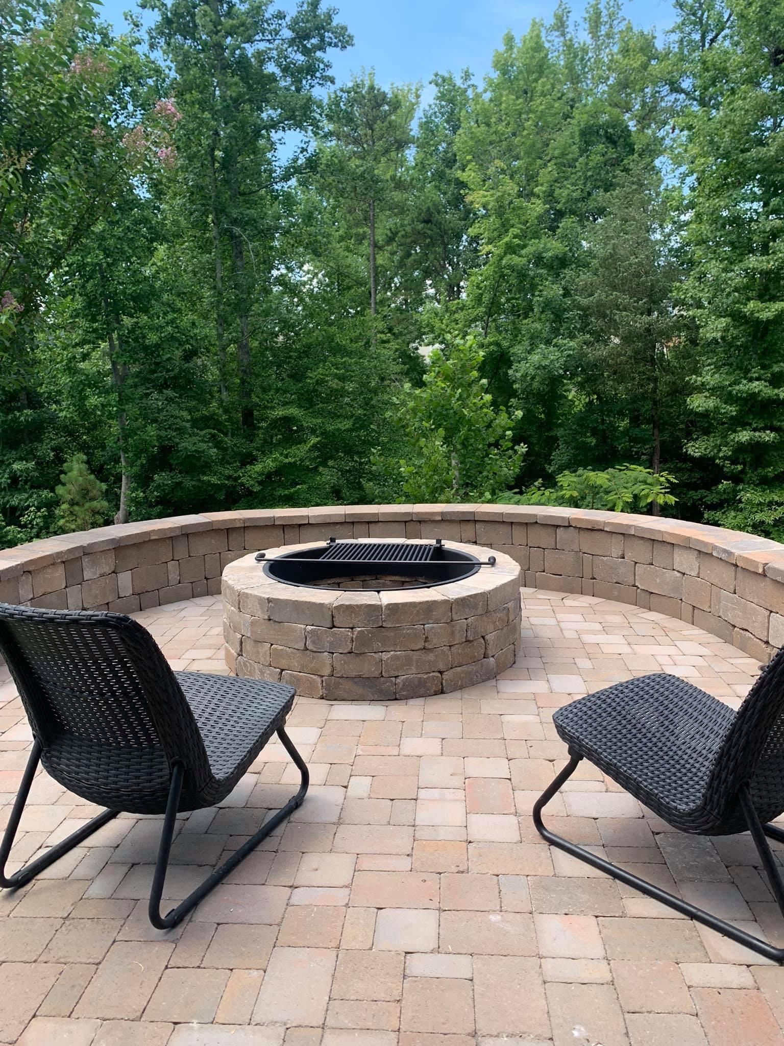 Paver Patio, Seating Wall and Fire Pit